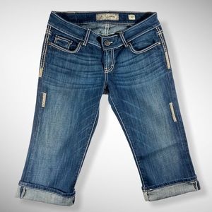 BKE Starlight Thick Stitching Crop Jeans Size 30
